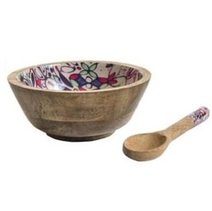Bol multifonctionnel pour la maison et la restauration, nouvelle arrivée, bol en bois émaillé imprimé, forme arrondie - Product Image 3