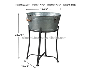 Galvanized Champagne Bucket with Stand or Wine Cooler for indoor outdoor parties Customizable - Product Image 6