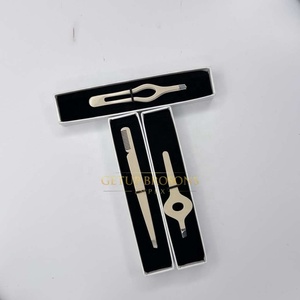 Pince à épiler en acier inoxydable de haute qualité, couleur nude foncé, pointe fine, logo personnalisé, outils de beauté, durable, légère, précision. - Product Image 2