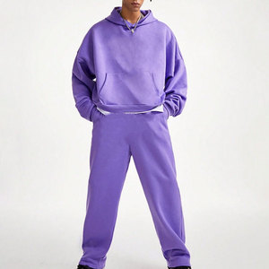 Survêtements d'hiver imprimés vierges de haute qualité 300 g/m² en coton molletonné mi-lourd, amples et surdimensionnés, grandes tailles pour hommes - Product Image 4