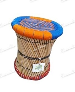 Tabouret en bois de canne fait à la main en bambou naturel pour jardin balcon restaurant salon console d'incrustation d'os - Product Image 3