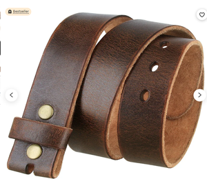 Distressed 2023สายรัดหนังสีน้ำตาลเข้ม, เข็มขัดหนังแท้เข็มขัดหนังสีน้ำตาลเข้ม - Product Image 2