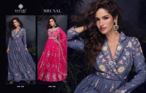 Mrunal Designer Robe moderne Anarkali entièrement cousue avec une belle séquence de broderie pour les fêtes de mariage Tenue de fête - Product Image 3
