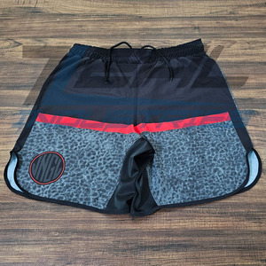 กางเกงขาสั้นเอวยางยืดกางเกงขาสั้น BJJ ทำจากปากีสถานกางเกงขาสั้นสำหรับต่อสู้พิมพ์ลายซับลิเมชันสำหรับงานตามสั่ง - Product Image 1