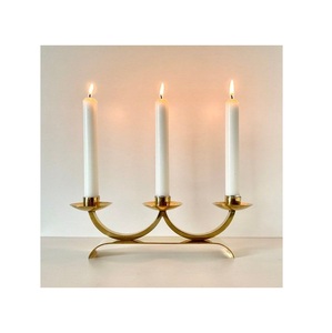Boda otras fiestas decoración cuatro brazos vela palo soporte chapado en oro acabado candelabro soporte de vela - Product Image 6