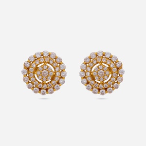 Boucles d'oreilles vintage plaquées or Silver Temple 188159, design clou, motif fleur et cloche, pour mariage, fiançailles, fête, pierre principale perle - Product Image 1