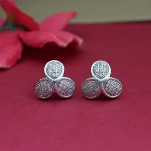 Boucles d'oreilles clous en argent sterling 925 avec zircone cubique pour femmes, cadeaux de bijoux - Product Image 4