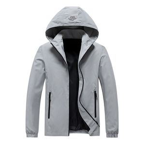 Veste coupe-vent à capuche longue en toile tendance pour hommes avec fermeture éclair pour le travail en plein air, les sports ou les vêtements d'hiver décontractés - Product Image 3
