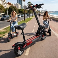 Trottinette électrique tout-terrain rapide de 10 pouces pliable avec siège
