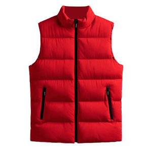 Top tendance unisexe personnalisé Patch travail sans manches bouffant gilets OEM solide fermeture éclair épaissi Sports de plein air rembourré gilets - Product Image 1