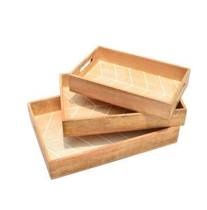 Bandeja Redonda de Madera de Acacia con Asas para Servir Bebidas, Té, Postres, Cena, Desayuno (30.48cm X 30.48cm X 4.06cm) - Product Image 6