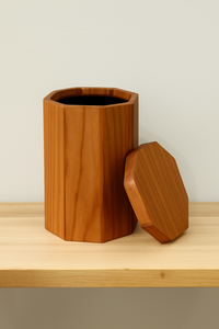 Boîte de rangement en bois avec couvercle carré et poignée métallique Organisation moderne de la cuisine et du garde-manger PREMIUM BOX ROUND - Product Image 4