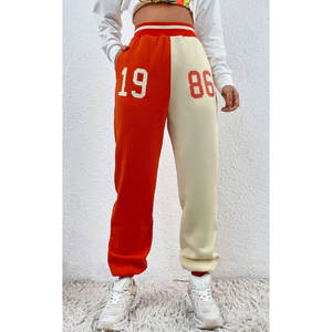 Pantalon de jogging en molleton de coton pour femme, taille haute, coupe ample, décontracté, hiver, sport, couleur unie, logo personnalisé, vente en gros OEM - Product Image 1