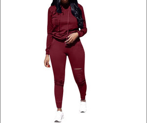 Pantalones deportivos rotos de alta calidad para mujer, ropa de entrenamiento para trotar, venta al por mayor, 2022 - Product Image 6