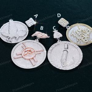 Venta caliente chapado en oro plata esterlina 925 Hip Hop Moissanite personalizado 3D dibujos animados letra nombre GRA moda colgante collar Unisex - Product Image 3