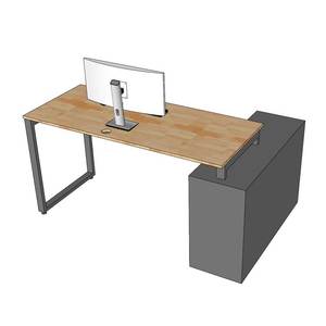 Escritorio Esquinero en Forma de L con Patas de Gabinete, 140x100cm, Madera de Caucho CD68028, con Cajón - Product Image 4
