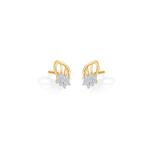 Pendientes de Cristal con Forma de Hoja y Tachuelas Doradas para Mujer - Product Image 4