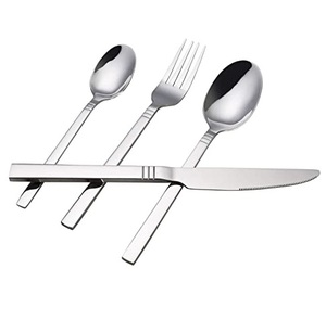 Juego de cubiertos de metal Royal Look con mango cuadrado acabado plateado para vajilla de hotel y restaurante juegos de cubiertos para comer - Product Image 6