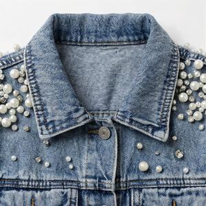 Veste en jean pour femme à prix avantageux, couleur personnalisée, boutons sur le devant, design élégant, parfait pour le quotidien, décontracté, mode streetwear, vêtement - Product Image 4