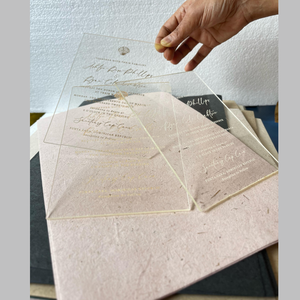 Tarjetas DE ARTE acrílicas Premium invitaciones de boda de cristal personalizadas para tiendas de bodas - Product Image 3