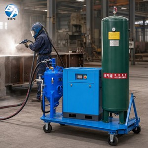 Pot portatif de sablage à eau sans poussière avec compresseur d'air électrique Équipement complet de sablage sans poussière - Product Image 6