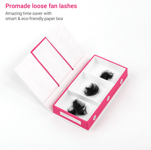 Perfect spread Top promade fans extensión de pestañas suave natural largo puntiagudo base promade fans tallo largo pestañas de color al por mayor - Product Image 6
