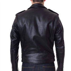 Veste en cuir vintage pour homme, véritable, matelassée, coupe-vent, grande taille - Product Image 4