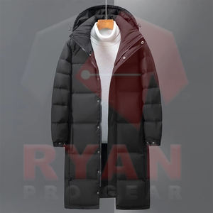 Blousons longs matelassés de haute qualité avec col montant et logo frontal, unisexe, couleur/design/impression personnalisés, grandes tailles, fourniture directe usine - Product Image 6