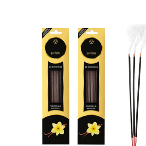 40 bâtonnets d'encens Vanille 23cm 60min pour la relaxation Yoga Méditation 2 paquets 20 pièces Améliore l'atmosphère calme Diffuseur - Product Image 1