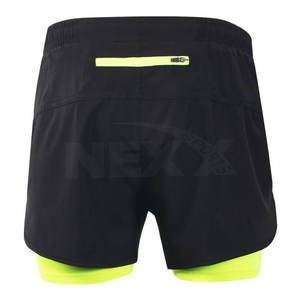 Men's New Design Double <b>Layer</b> Fitness Shorts Breathable Eco-Friendly Quick Dry Lightweight Solid Pattern High Street Style <b>Mid</b> - Product Image 3