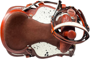 Arbre de selle en cuir Western Horse Saddle Tack OEM Style personnalisé Couleur Fibre de daim Origine Type de tambour Taille Selles de cheval - Product Image 4