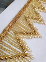 Kushang Textile – Franges décoratives en perles de verre de couleurs assorties pour vêtements, accessoires décoratifs, 5 yards/rouleau, fabriqué en Inde