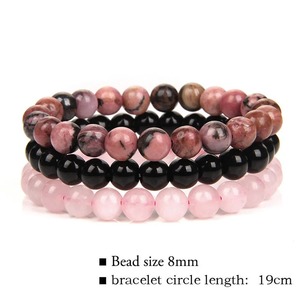 CTB2-NE 8mm bracciale in pietra naturale rosa Zebra <span class=keywords><strong>Jaspers</strong></span> Rhodonite perline bracciali per donne uomini gioielli regalo energia curativa - Product Image 2