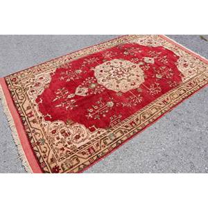 พรมตุรกีทรงสี่เหลี่ยมผืนผ้าสไตล์วินเทจขนาด9x12สีเบจสีแดงแบบดั้งเดิมสำหรับตกแต่งห้องโถงห้อง - Product Image 2