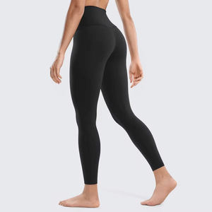 Women's Solid High Waist Yoga Leggings Bamboo Spandex/Nylon Scrunch <b>Booty</b> Recycled Push-up Fitness Tight Workout-Seamless - Product Image 1