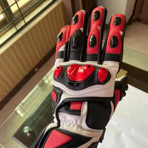 Guantes de motorista de cuero genuino Prefect Road Racer Guantes deportivos de motocicleta para carreras - Product Image 1