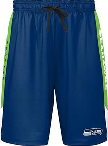 Pantalones Cortos Deportivos Ligeros de Poliéster Duradero con Franja Lateral Azul Verde de los Seattle Seahawks, 100% Poliéster - Product Image 4