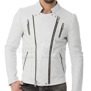 Veste en cuir véritable pour homme de haute qualité 2025, col montant, logo personnalisable sur le devant, couleur et design personnalisables, vente en gros - Product Image 2