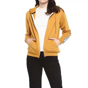 Women's Hoodies Cotton <b>Top</b> High Quality <b>Zipper</b> Women Hooded Sweatshirts Long Sleeve Plain Oversized Latest Design Fashion Style - Product Image 3
