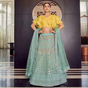 Designer indien pakistanais vêtements impression numérique Lehenga Choli motif de séquence vente chaude pour les mariages fêtes dernier Ghaghra - Product Image 1