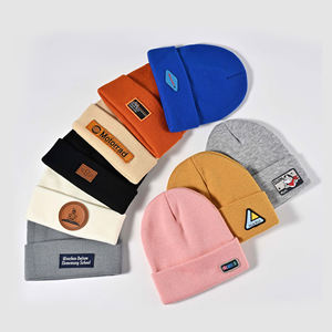Acrylic Knit Beanie <b>Hat</b> Custom Logo Winter Warm Skull Cap Unisex Cuffed Beanie Bulk Wholesale Soft Stretch Streetwear Watch Cap - Product Image 1