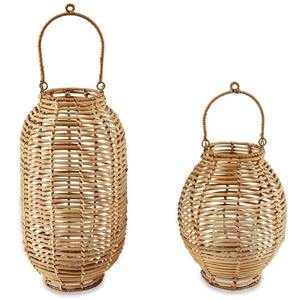 Top nouveau Design bambou rotin Portable lanterne lanterne décorative Durable tissé à la main maison hôtel décoration - Product Image 5