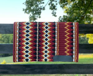 Western Show Horse Saddle <b>Blanket</b> New Zealand Design Handmade Wool Saddle <b>Blanket</b> Top Wool Saddle Pad Size - Product Image 1