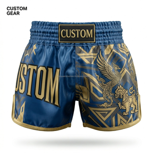 Shorts de boxe en satin de haute qualité OEM, design brodé personnalisé, shorts de combat Muay Thai, vêtements MMA en gros - Product Image 1