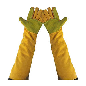 Mejor precio MOQ bajo Guantes de soldadura de cuero dividido de vaca de alta resistencia Antivibración Resistente al desgarro 7 oz 16 PULGADAS Muñequera de punto Seguridad - Product Image 2