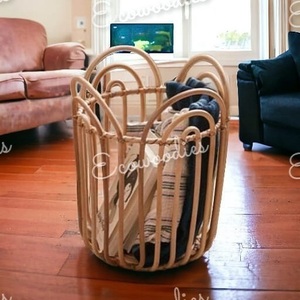 ตะกร้าหวายสำหรับซักผ้าตะกร้าหวายสานขนาดใหญ่อุปกรณ์สำหรับเด็กทารกสำหรับบ้านและถุงซักผ้า - Product Image 3