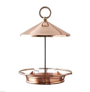 Mangeoire à oiseaux en fer suspendu graines lanterne forme maison et bain pour oiseaux attirant vert et noir couleur jardin extérieur personnalisé - Product Image 5