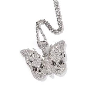 Collier pendentif papillon 3D serti de diamants, bijoux hip-hop pour femmes, déclaration de mode audacieuse, accessoire tendance - Product Image 1