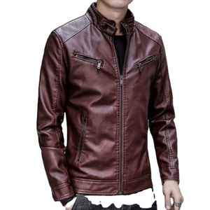 แจ็คเก็ตหนังผู้ชาย ซิป แขนยาว แฟชั่นแบรนด์ แจ็คเก็ตหนังสั้นเท่ห์ ฤดูใบไม้ผลิ ฤดูใบไม้ร่วง แจ็คเก็ตนักขี่มอเตอร์ไซค์ ผู้ชาย ไซส์ใหญ่ - Product Image 4