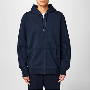 Sweat à capuche à manches longues pour tenues décontractées quotidiennes Sweat à capuche avec tissu à séchage rapide Sweat à capuche bleu foncé classique pour un usage quotidien - Product Image 3